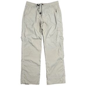Prana Zion Breathe Cargo Hiking Pants Khaki Stretch Performance Mens 32 x 30